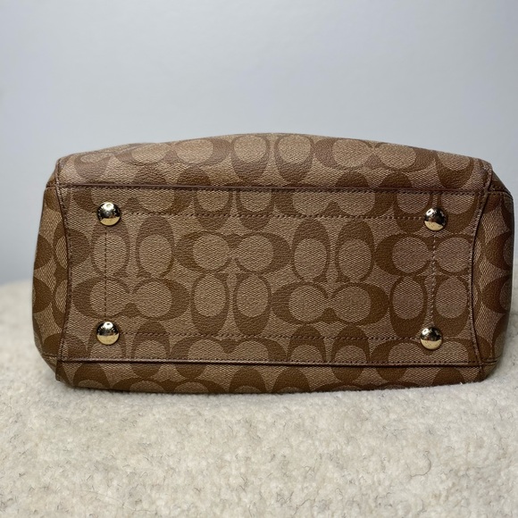 Coach Signature 2-way Satchel in Tan/Brown - Picture 7 of 12